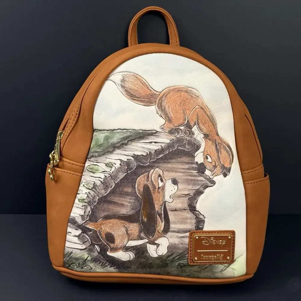 Loungefly Disney The Fox & The Hound Meeting Mini Backpack New No Tags